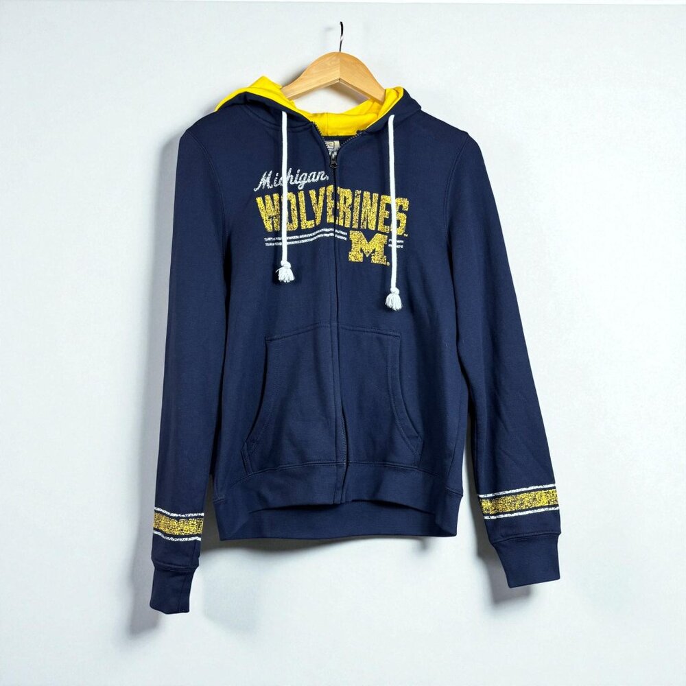 Michigan Wolverines Zip Hoodie Medium Navy NWT NCAA Womens Jacket